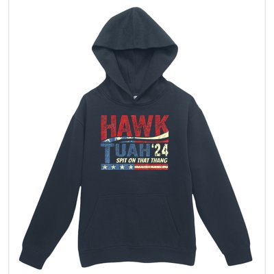 Hawk Tuah 24 Spit On That Thang Hawk Tuah 2024 Funny Viral Design Urban Pullover Hoodie