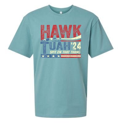 Hawk Tuah 24 Spit On That Thang Hawk Tuah 2024 Funny Viral Design Sueded Cloud Jersey T-Shirt