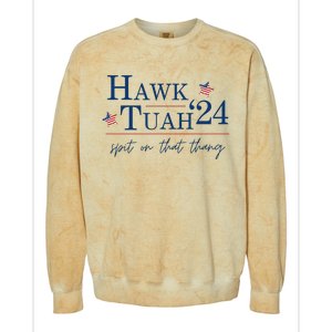 Hawk Tuah 24 Election Tiktok Trend Political Funny Colorblast Crewneck Sweatshirt