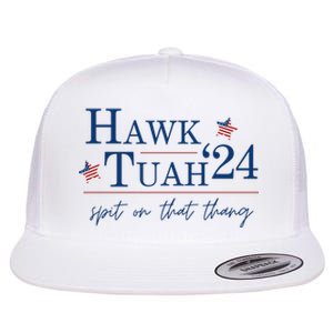 Hawk Tuah 24 Election Tiktok Trend Political Funny Flat Bill Trucker Hat