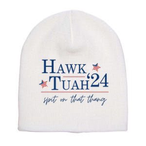 Hawk Tuah 24 Election Tiktok Trend Political Funny Short Acrylic Beanie