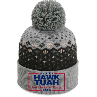 Hawk Tuah 24 Spit On That Thang Funny Quote The Baniff Cuffed Pom Beanie