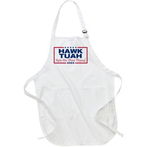 Hawk Tuah 24 Spit On That Thang Funny Quote Full-Length Apron With Pockets