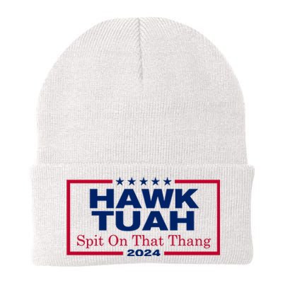 Hawk Tuah 24 Spit On That Thang Funny Quote Knit Cap Winter Beanie