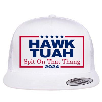 Hawk Tuah 24 Spit On That Thang Funny Quote Flat Bill Trucker Hat