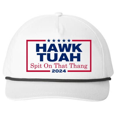 Hawk Tuah 24 Spit On That Thang Funny Quote Snapback Five-Panel Rope Hat