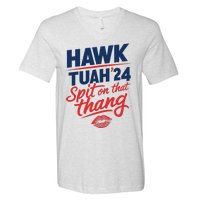 Hawk Tuah 2024 Funny Hawk Tush Design V-Neck T-Shirt