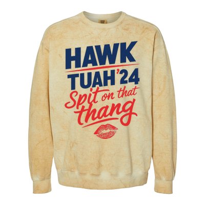 Hawk Tuah 2024 Funny Hawk Tush Design Colorblast Crewneck Sweatshirt