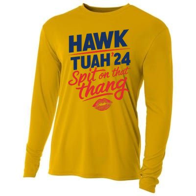 Hawk Tuah 2024 Funny Hawk Tush Design Cooling Performance Long Sleeve Crew