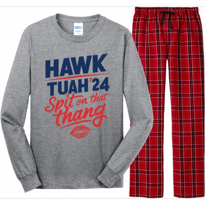 Hawk Tuah 2024 Funny Hawk Tush Design Long Sleeve Pajama Set