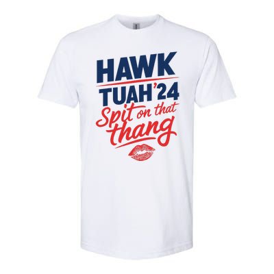 Hawk Tuah 2024 Funny Hawk Tush Design Softstyle® CVC T-Shirt