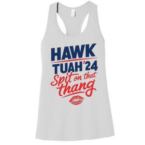 Hawk Tuah 2024 Funny Hawk Tush Design Women's Racerback Tank