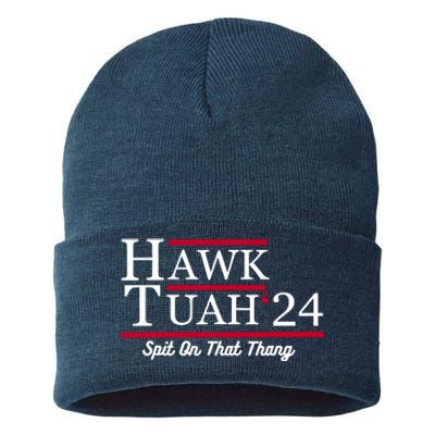 Hawk Tuah 24 Spit On That Thang Sustainable Knit Beanie