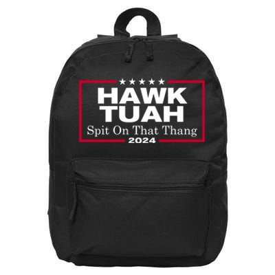 Hawk Tuah 24 Spit On That Thang Funny Quote 16 in Basic Backpack