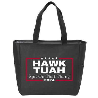 Hawk Tuah 24 Spit On That Thang Funny Quote Zip Tote Bag