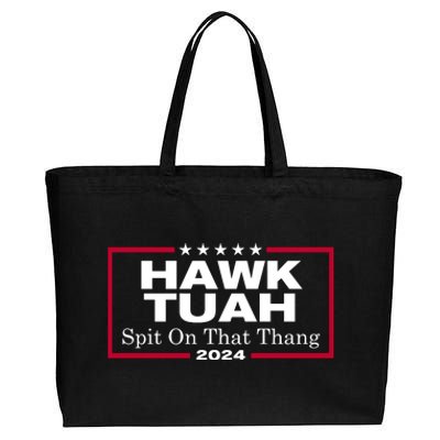 Hawk Tuah 24 Spit On That Thang Funny Quote Cotton Canvas Jumbo Tote