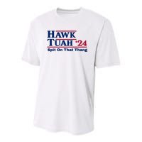 Hawk Tuah 24 Spit On That Thang Funny Quote Youth Performance Sprint T-Shirt