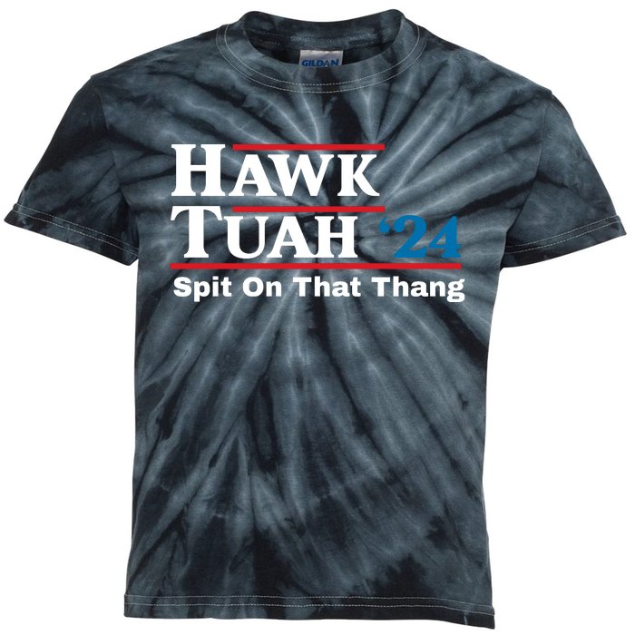 Hawk Tuah 24 Spit On That Thang Funny Quote Kids Tie-Dye T-Shirt