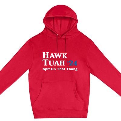 Hawk Tuah 24 Spit On That Thang Funny Quote Premium Pullover Hoodie