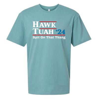 Hawk Tuah 24 Spit On That Thang Funny Quote Sueded Cloud Jersey T-Shirt