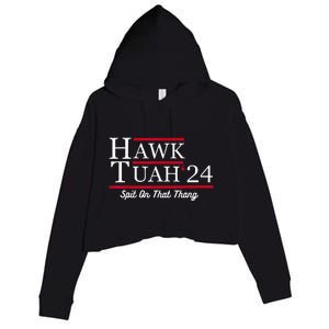 Hawk Tuah 24 Spit On That Thang Crop Fleece Hoodie