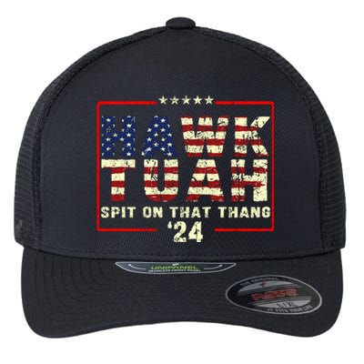 Hawk Tuah 24 Spit On That Thang Funny Quote Flexfit Unipanel Trucker Cap