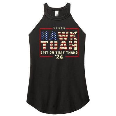 Hawk Tuah 24 Spit On That Thang Funny Quote Women’s Perfect Tri Rocker Tank