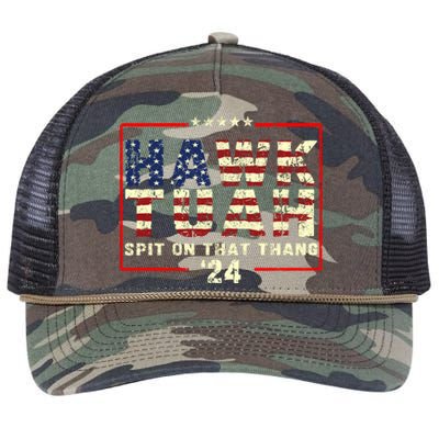 Hawk Tuah 24 Spit On That Thang Funny Quote Retro Rope Trucker Hat Cap