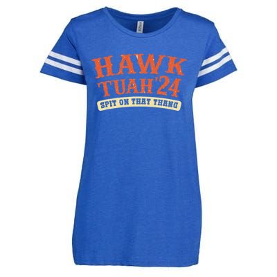 Hawk Tuah 24 Spit On That Thing Funny Vote Country Western Enza Ladies Jersey Football T-Shirt