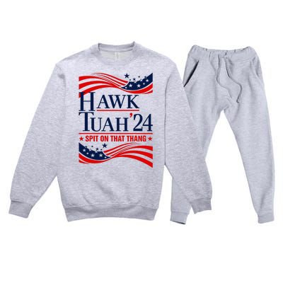 Hawk Tauh 24 Spit On That Thang Usa Flag Meme Quote Premium Crewneck Sweatsuit Set