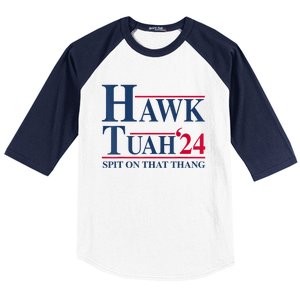 Hawk Tuah 24 Spit On That Thang Baseball Sleeve Shirt