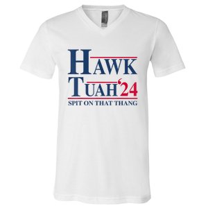 Hawk Tuah 24 Spit On That Thang V-Neck T-Shirt