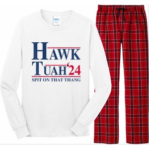 Hawk Tuah 24 Spit On That Thang Long Sleeve Pajama Set