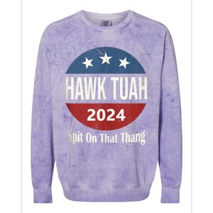 Hawk Tuah 24 Spit On That Thang Colorblast Crewneck Sweatshirt