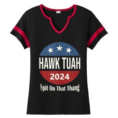 Hawk Tuah 24 Spit On That Thang Ladies Halftime Notch Neck Tee