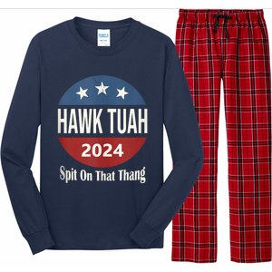 Hawk Tuah 24 Spit On That Thang Long Sleeve Pajama Set