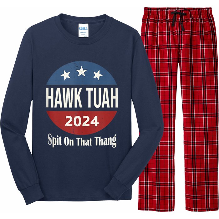 Hawk Tuah 24 Spit On That Thang Long Sleeve Pajama Set