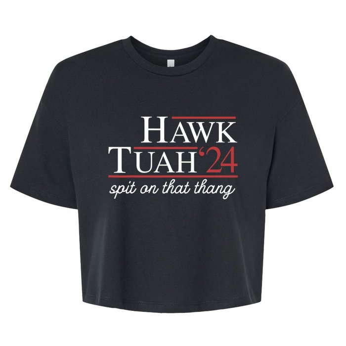 Hawk Tuah 24 Spit On That Thang Bella+Canvas Jersey Crop Tee