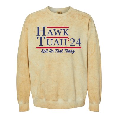 Hawk Tuah 24 Spit On That Thang Colorblast Crewneck Sweatshirt