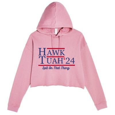 Hawk Tuah 24 Spit On That Thang Crop Fleece Hoodie