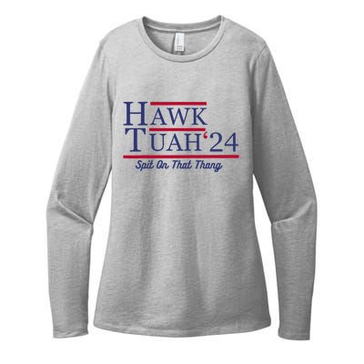 Hawk Tuah 24 Spit On That Thang Womens CVC Long Sleeve Shirt