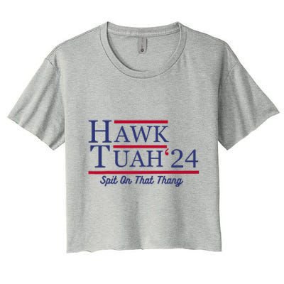 Hawk Tuah 24 Spit On That Thang Women's Crop Top Tee