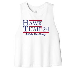 Hawk Tuah 24 Spit On That Thang Women's Racerback Cropped Tank