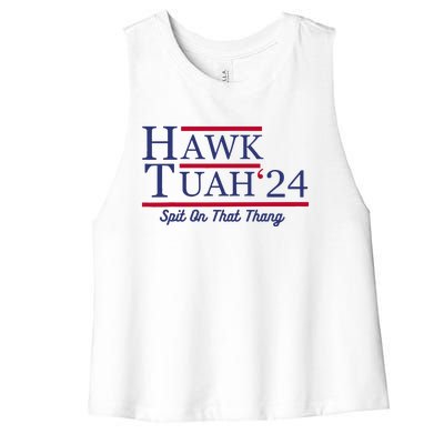 Hawk Tuah 24 Spit On That Thang Women's Racerback Cropped Tank