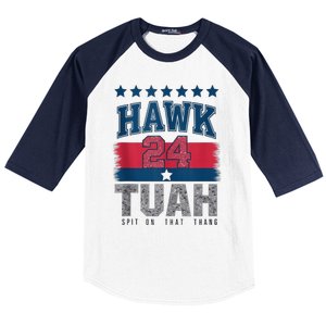 Hawk Tauh 24 Spit On That Thang Usa American Flag Meme Quote Baseball Sleeve Shirt