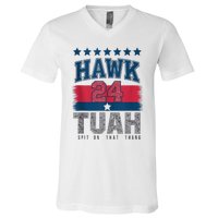 Hawk Tauh 24 Spit On That Thang Usa American Flag Meme Quote V-Neck T-Shirt