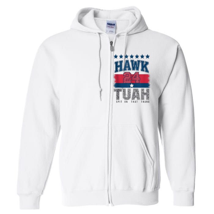 Hawk Tauh 24 Spit On That Thang Usa American Flag Meme Quote Full Zip Hoodie