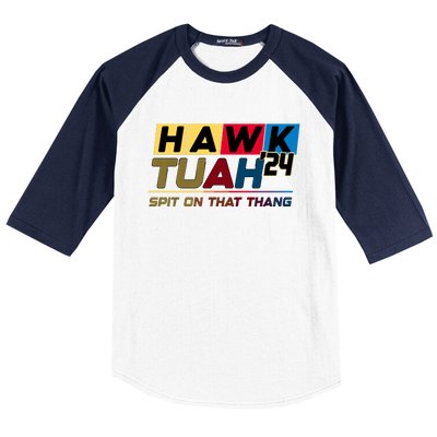 Hawk Tuah 24 Spit On That Thang Funny Saying Baseball Sleeve Shirt