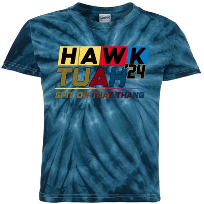 Hawk Tuah 24 Spit On That Thang Funny Saying Kids Tie-Dye T-Shirt