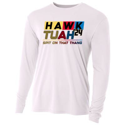 Hawk Tuah 24 Spit On That Thang Funny Saying Cooling Performance Long Sleeve Crew